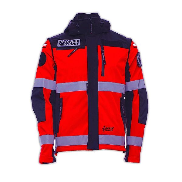 Kurtka ratownicza Softshell PRM FLUO North-Wind z kompletem emblematów