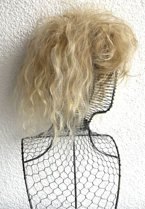 Premium Ultra włosy doczepiane, topper, tupet z grzywką, blond 293.