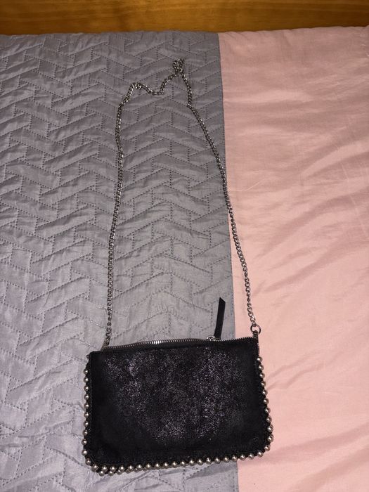 Bolsa preta meia brilhosa super estilosa para os outfits