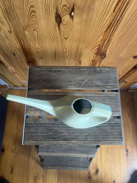 Sprzedam niebiesko białą  konewkę PRL, vintage , lata 60 te