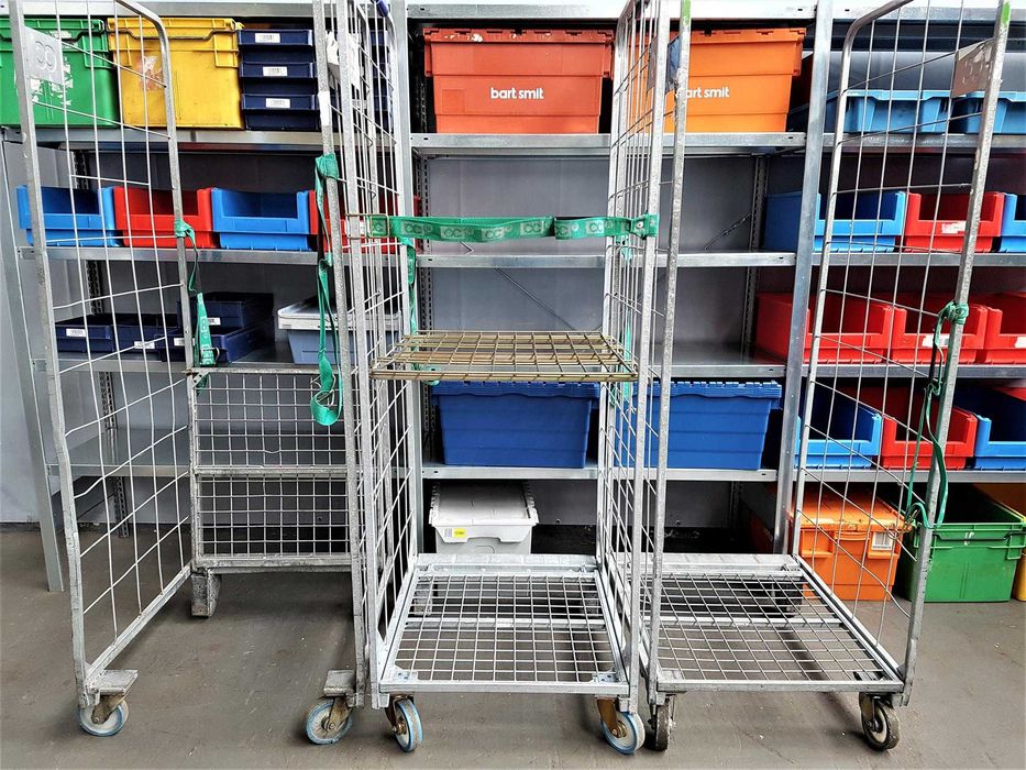 Wózek Transportowy Magazynowy Kosz Gniazdowy Siatkowy Platforma Kurier