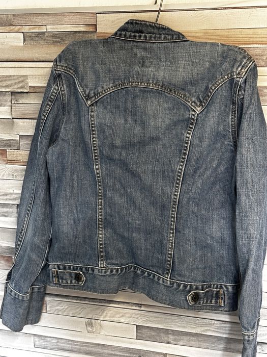 Kurtka damska jeansowa bez kołnierza GAP