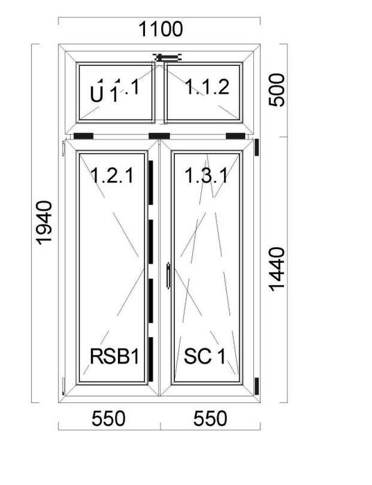 nowe okna aluplast 1100 x 1940 mm