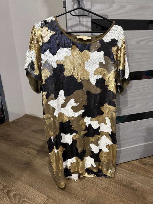 Плаття michael kors вінтажне розмір s камуфляжне з пайєтками