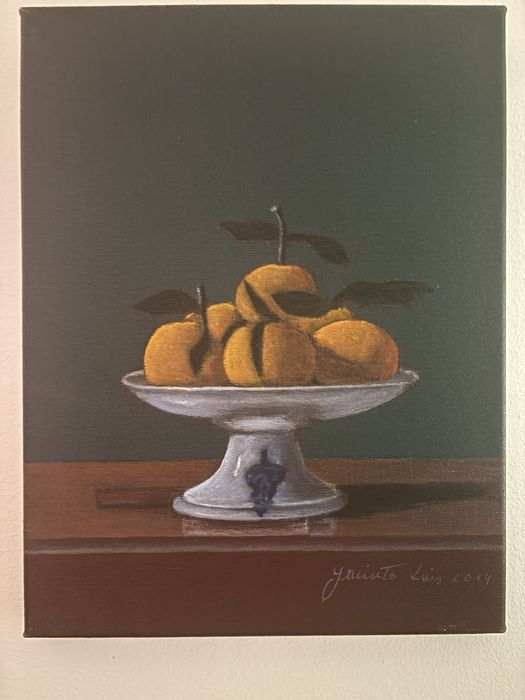 Óleo sobre tela Natureza morta de Jacinto Luís