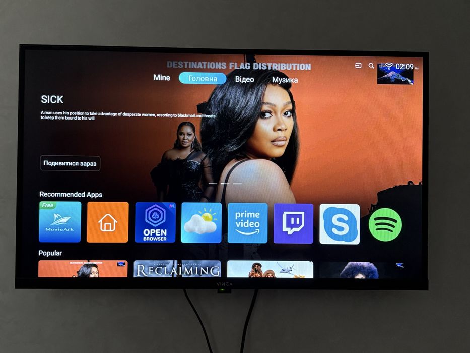 Телевізор Vinga S32HND25B 32” Smart TV