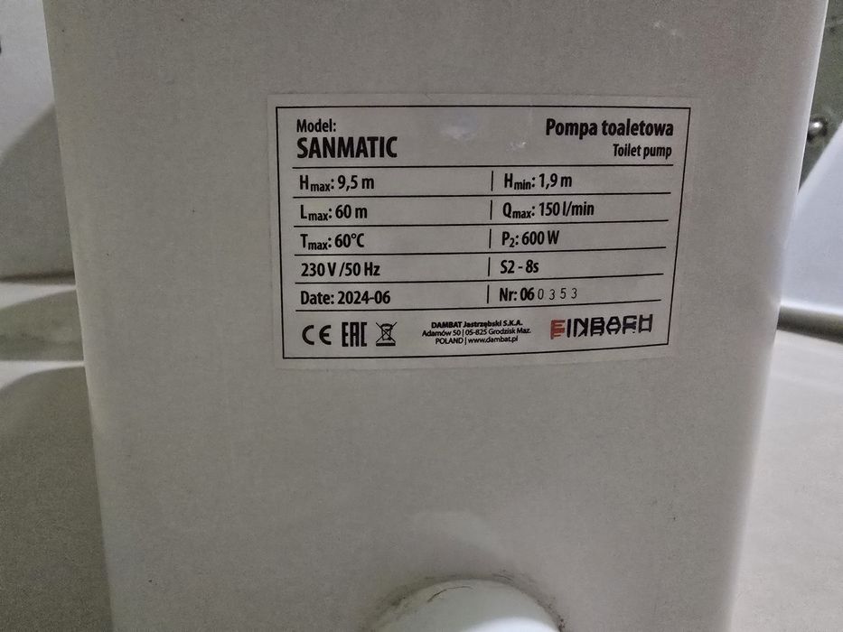 Pompa rozdrabniacz WC