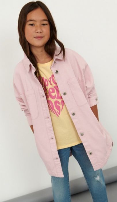 Nowa kurtka koszulowa oversize 134 dziewczynka wiosenna jesienna