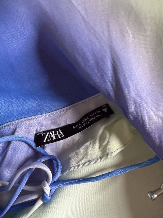 Vestido verde e azul zara