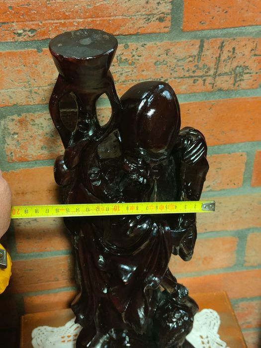 Shouxing Shou Xing Deus Chinês da Longevidade Estátua Esculpida à Mão