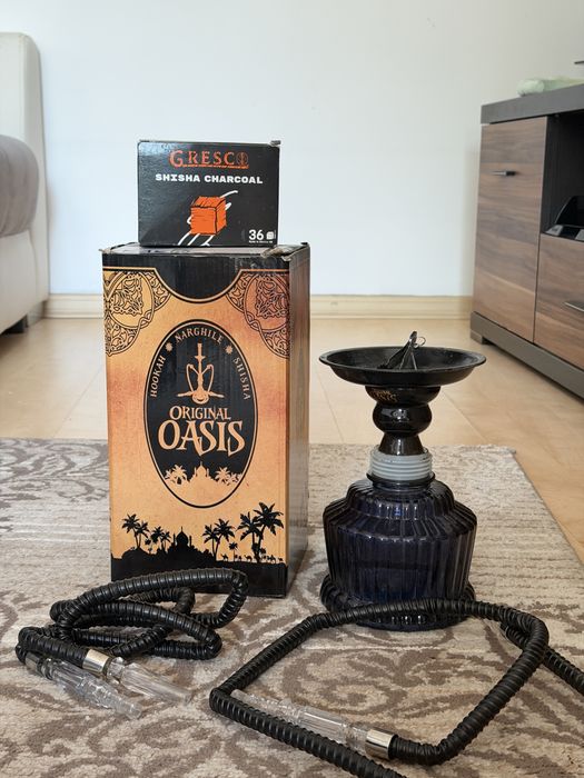 Shisha Original Oasis + 2 węże + węgiel 36 szt.