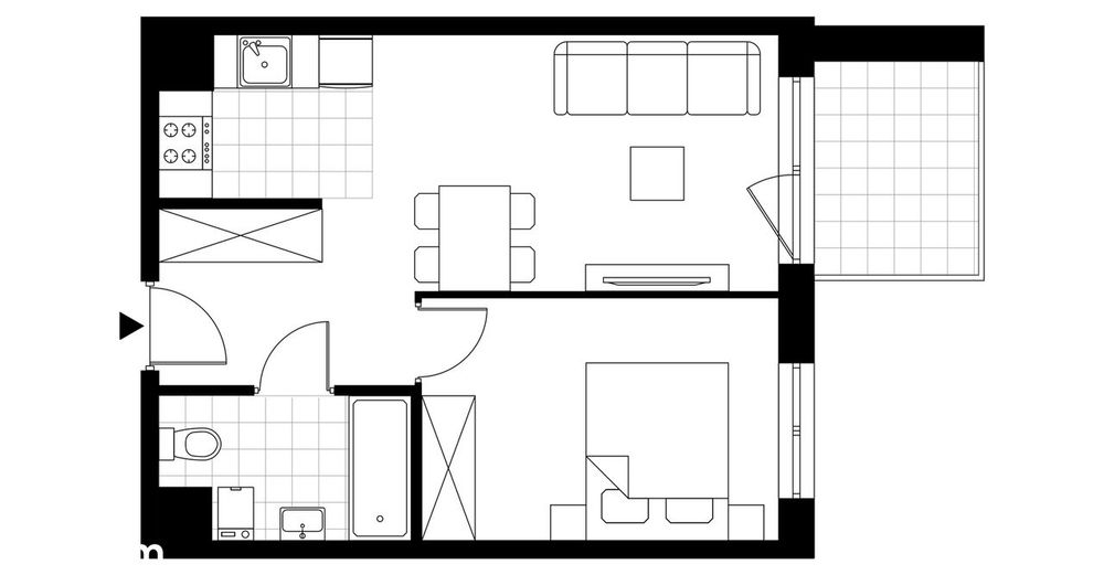 2-pokojowe mieszkanie 37 m² + balkon Bezpośrednio - Widok 4