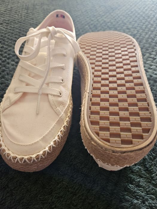 Espadryle Tommy Hilfiger ecru roz .37