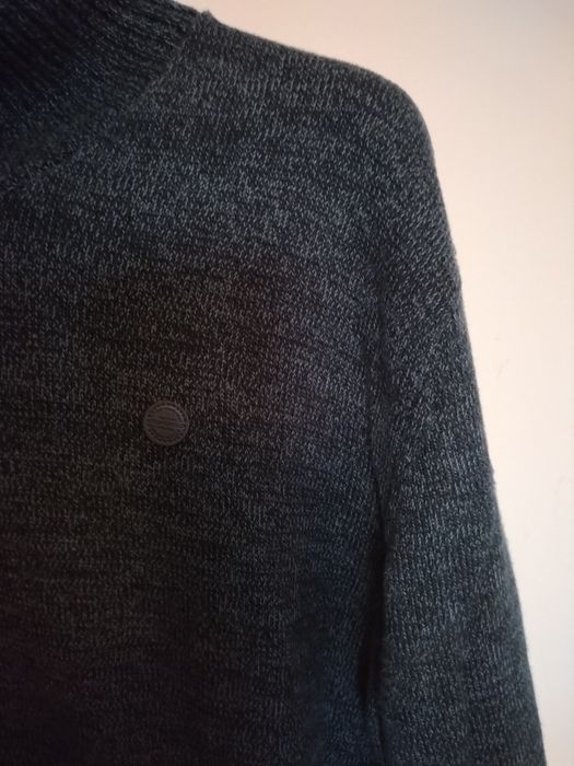 Camisola de malha de gola alta azul da Springfield XXL