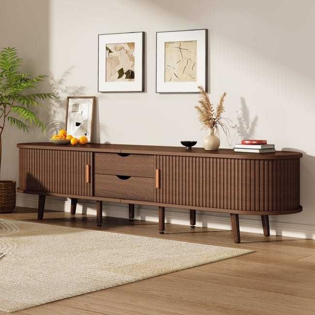 Móvel para TV 175x40x42 cm - 2 gavetas - 2 portas de correr - compatível com TV de 75 polegadas