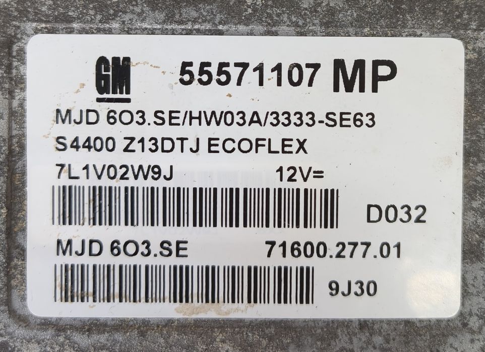 Centralina motor Opel Corsa D 1.3 CDTI de 2008 ref 55571107  MJD603.SE