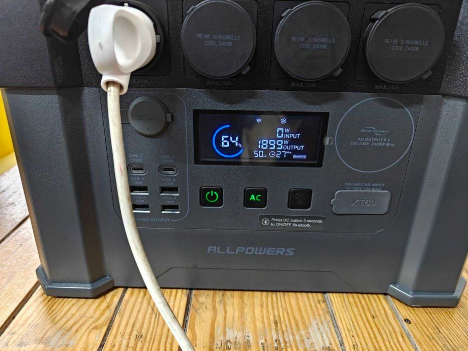Портативна електростанція ALLPOWERS S2000 PRO 2400Вт, 1500Вт⋅год