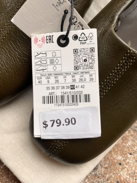 Шкіряні мюлі Zara 40 p