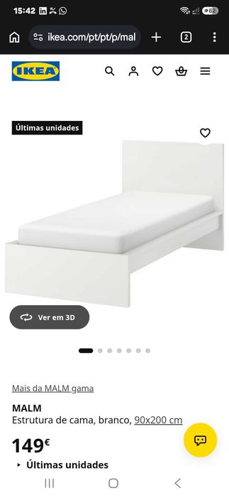 Cama completa com colchão solteiro