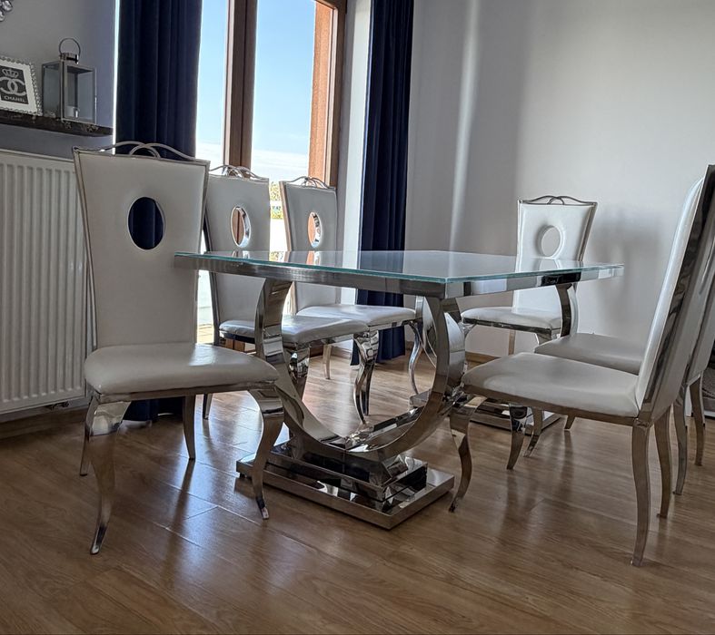 Zestaw Jadalnia Glamour Stól + 6 krzeseł