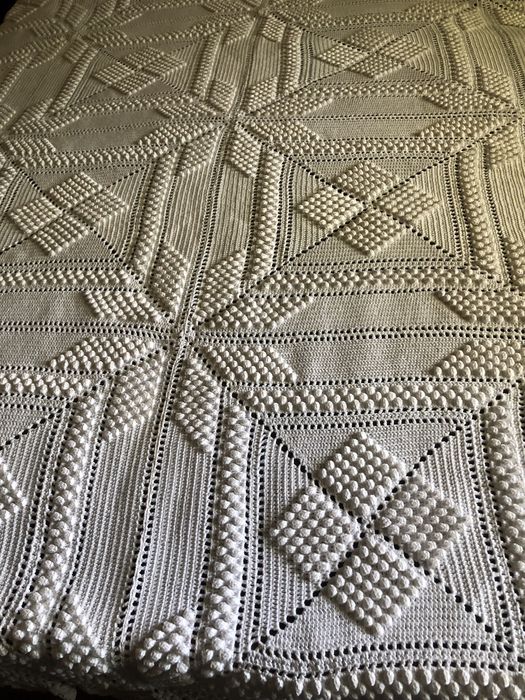 Colcha cama casal em crochet