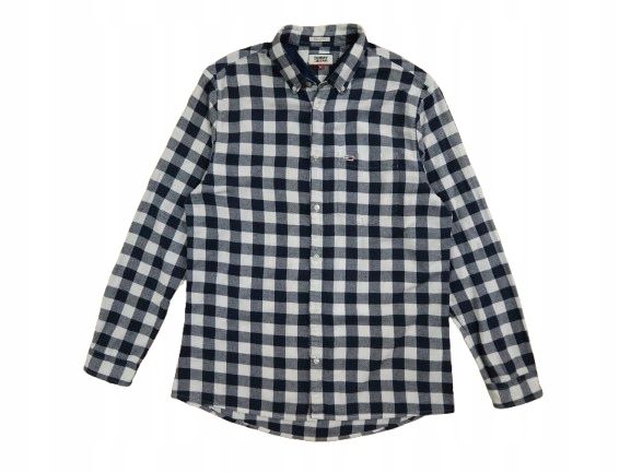 TOMMY JEANS Koszula Męska w Kratę Regular Fit Logowana r. L/XL