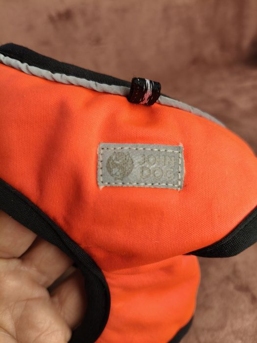 Małe pomarańczowe szelki dla psa 53