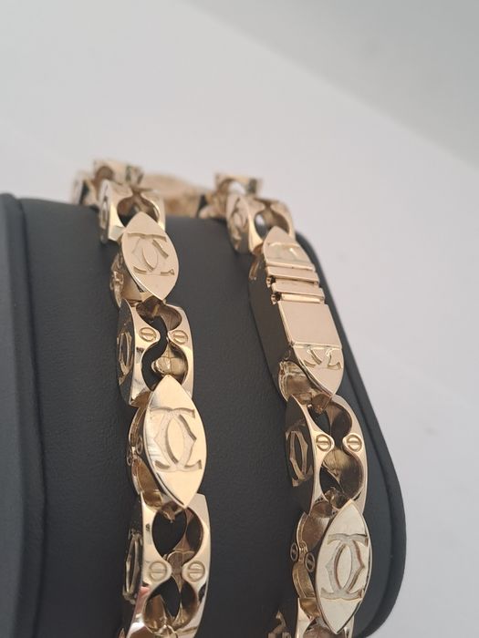 Złoty łańcuszek splot CARTIER 585