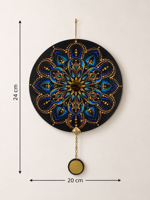 Mandala ręcznie malowana dekoracja ścienna boho glamour prezent