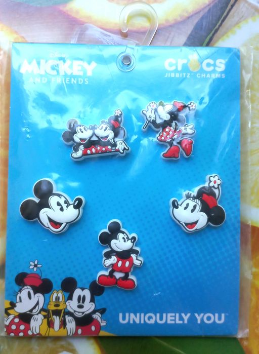 Набор Jibbitz Crocs 5шт Minnie MickeyMouse ,Джибитс Крокс, оригинал.