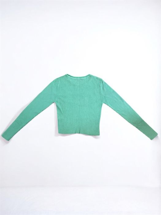 Camisola curta verde manga comprida - Marca Pull&Bear