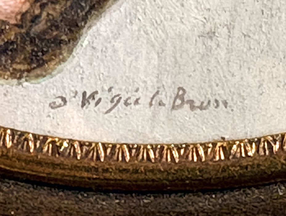 Magnífica antiga pintura miniatura  Élisabeth Louise Vigée Le Brun