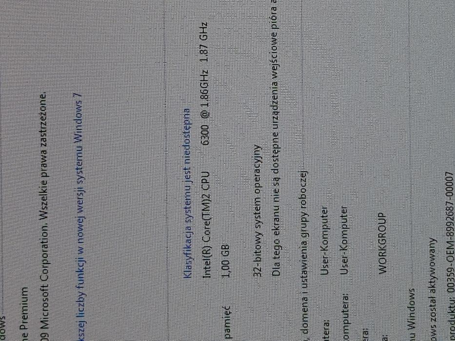 Komputer inter Core win7