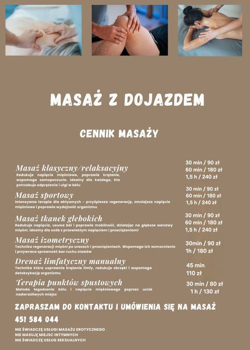 Masaż z dojazdem do klienta