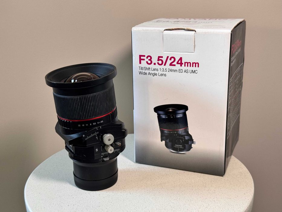 Samyang T-S 24mm f/3.5 ED AS UMC Tilt-Shift – zestaw z pudełkiem