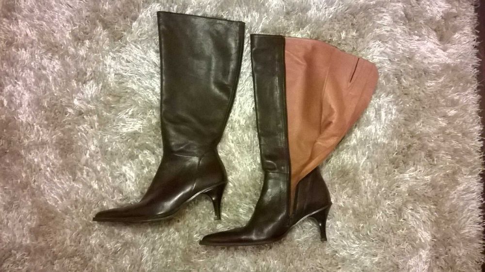 Botas 34 castanho e preto