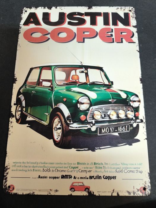 Placa Decorativa Austin Cooper Vintage
​Dê um toque clássico à sua gar