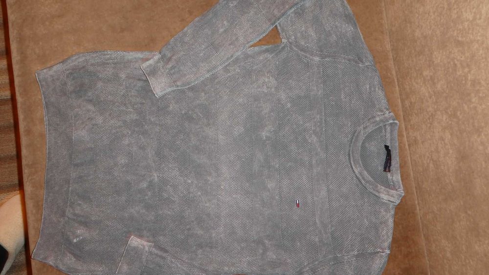 TOMMY HILFIGER sweter męski szary j.nowy S/M