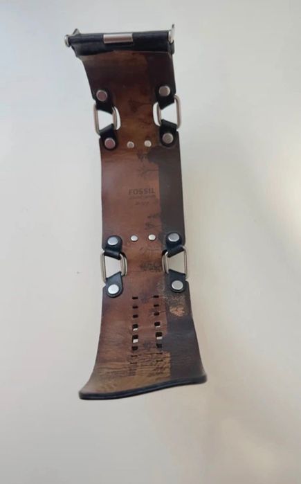 Relógio Fossil Rockstar Vintage JR1017, couro preto.