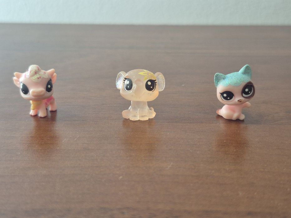 3 mini LPS - krowa,kot,słoń