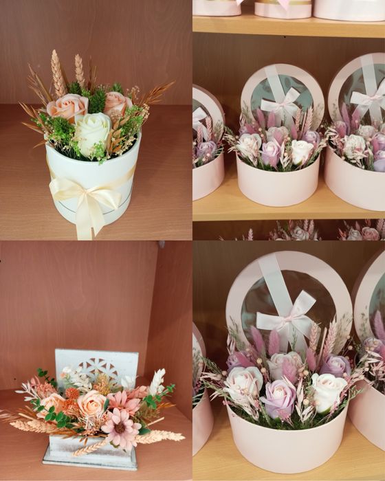 Caixinhas de rosas de sabão