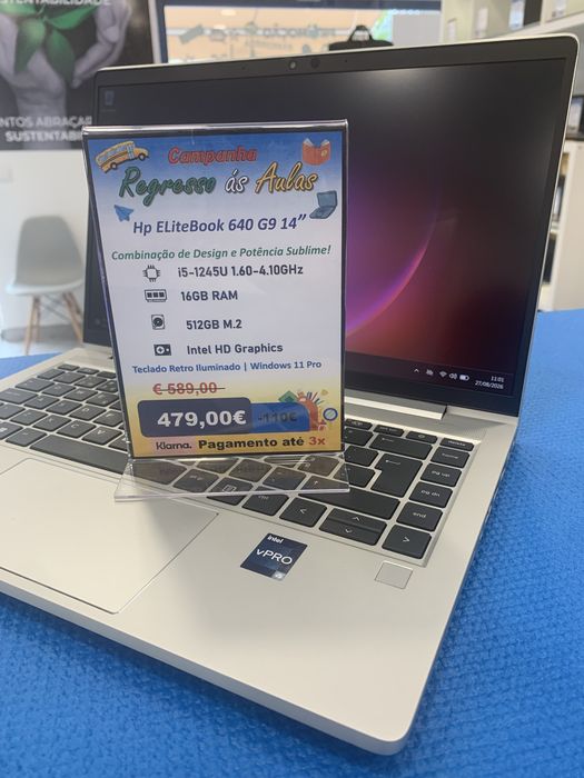 HP EliteBook 640 G9 | i5-1245U | 16GB DDR4 | 512GB NVMe | W11 Pro | Loja Física e Web Site