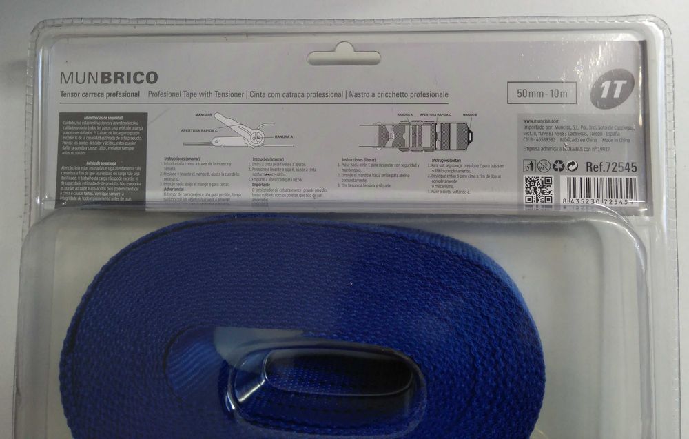 Cinta de carga nova, tensor, roquete