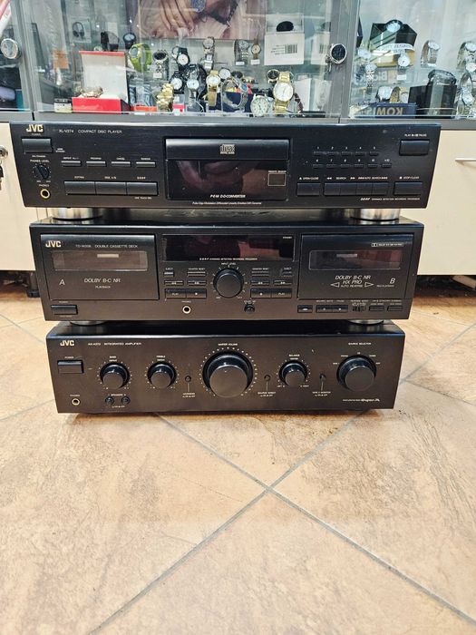 Zestaw audio JVC AX-A372 + TD-W208 + XL-V274