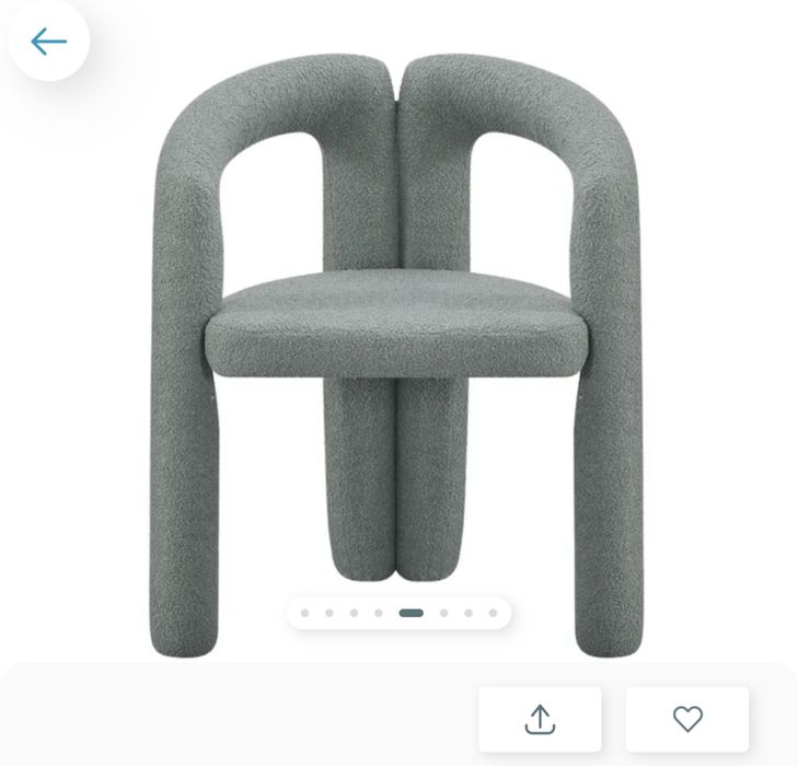 Pluszowe krzesla-2szt. Kolor szarozielony. Designerskie.Baranek