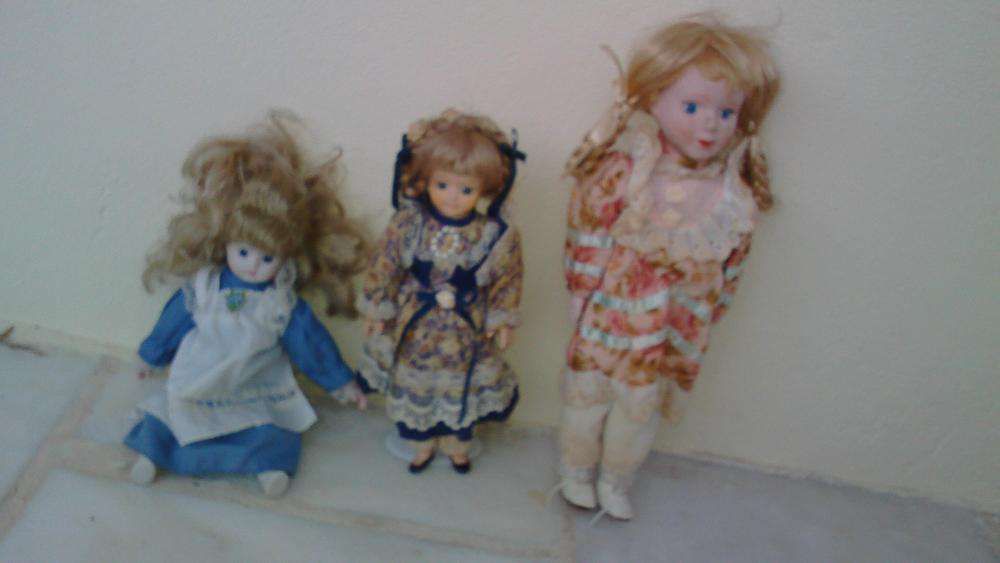 3 bonecas porcelana antigas