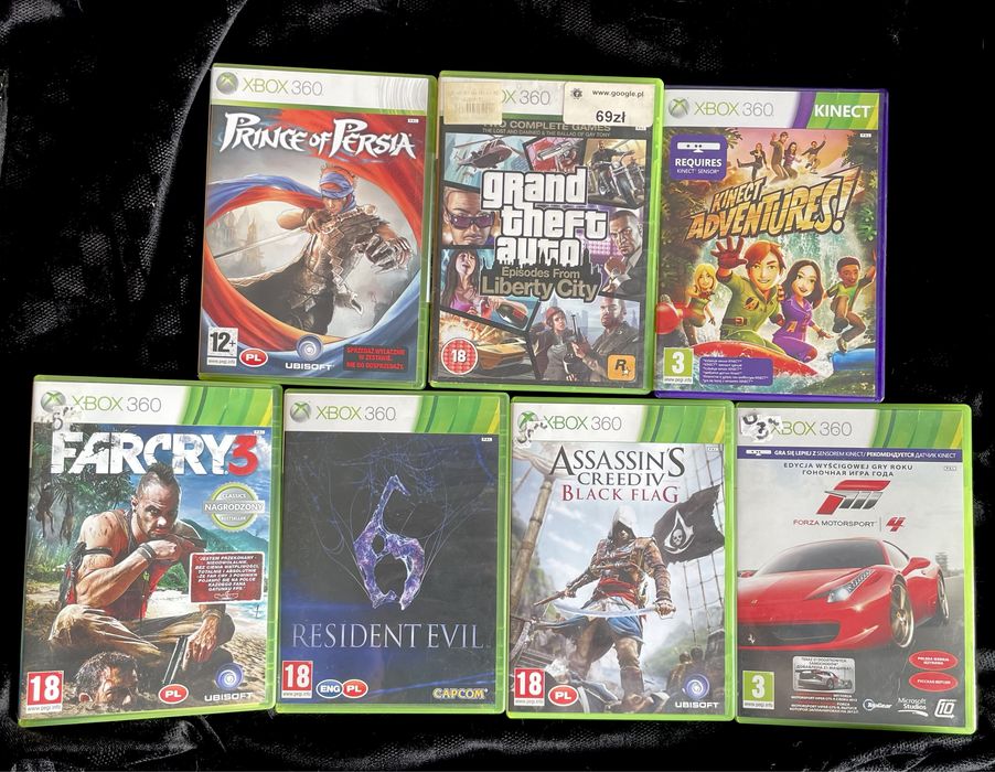 Konsola Xbox 360 + Kinect + 2 pady + 7 gier