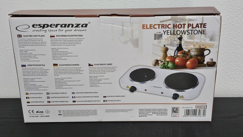 Fogão eléctrico portatil de 2 placas novo