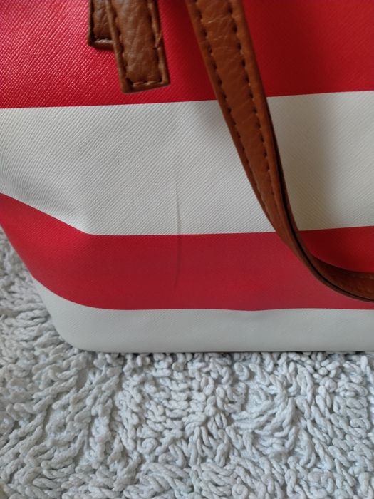 Michael Kors torebka czerwona w białe pasy .