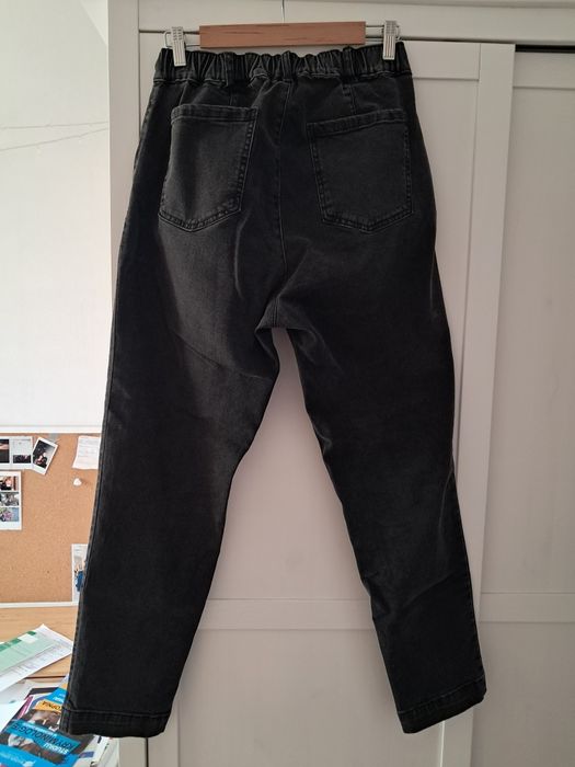 Spodnie jeansy L wysoki stan